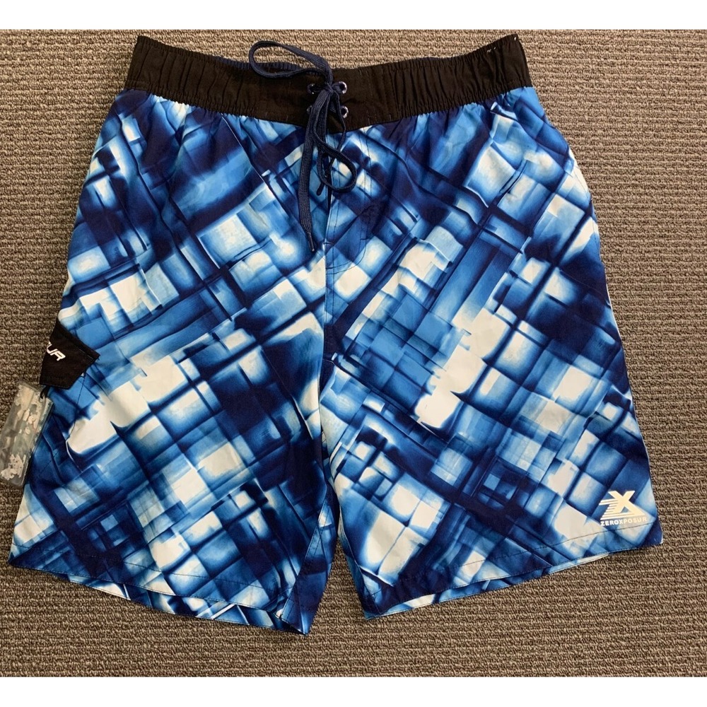 Men's Zeroxposur Swim Trunks Galaxy Safety Pouch Size Large